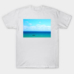 Heavenly view of the Adriatic Sea in Ortona with intensifying color and a boat T-Shirt